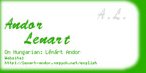 andor lenart business card