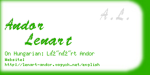 andor lenart business card